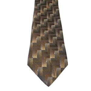 Stafford Neck Tie Mens Luxury Green Bronze Geometric Business Casual Church‎